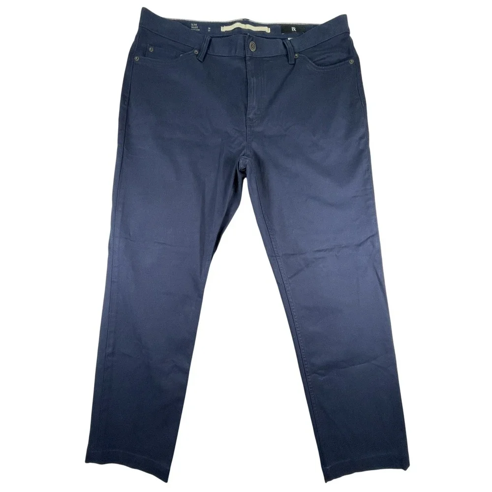 Banana Republic Pants Men 36x29 Navy Traveler Slim Twill 5-Pocket Stretch
